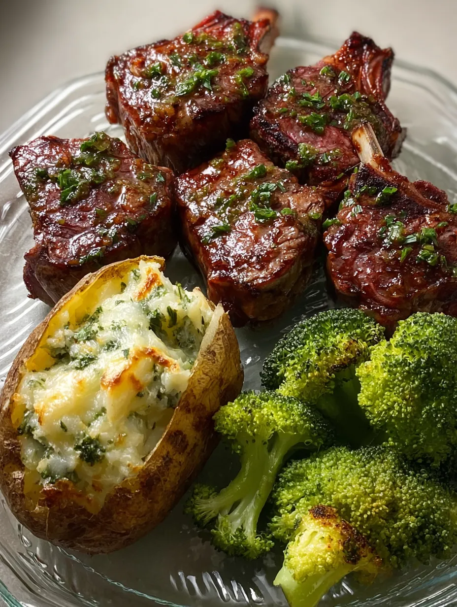 A plate of food with steak, potato and broccoli.