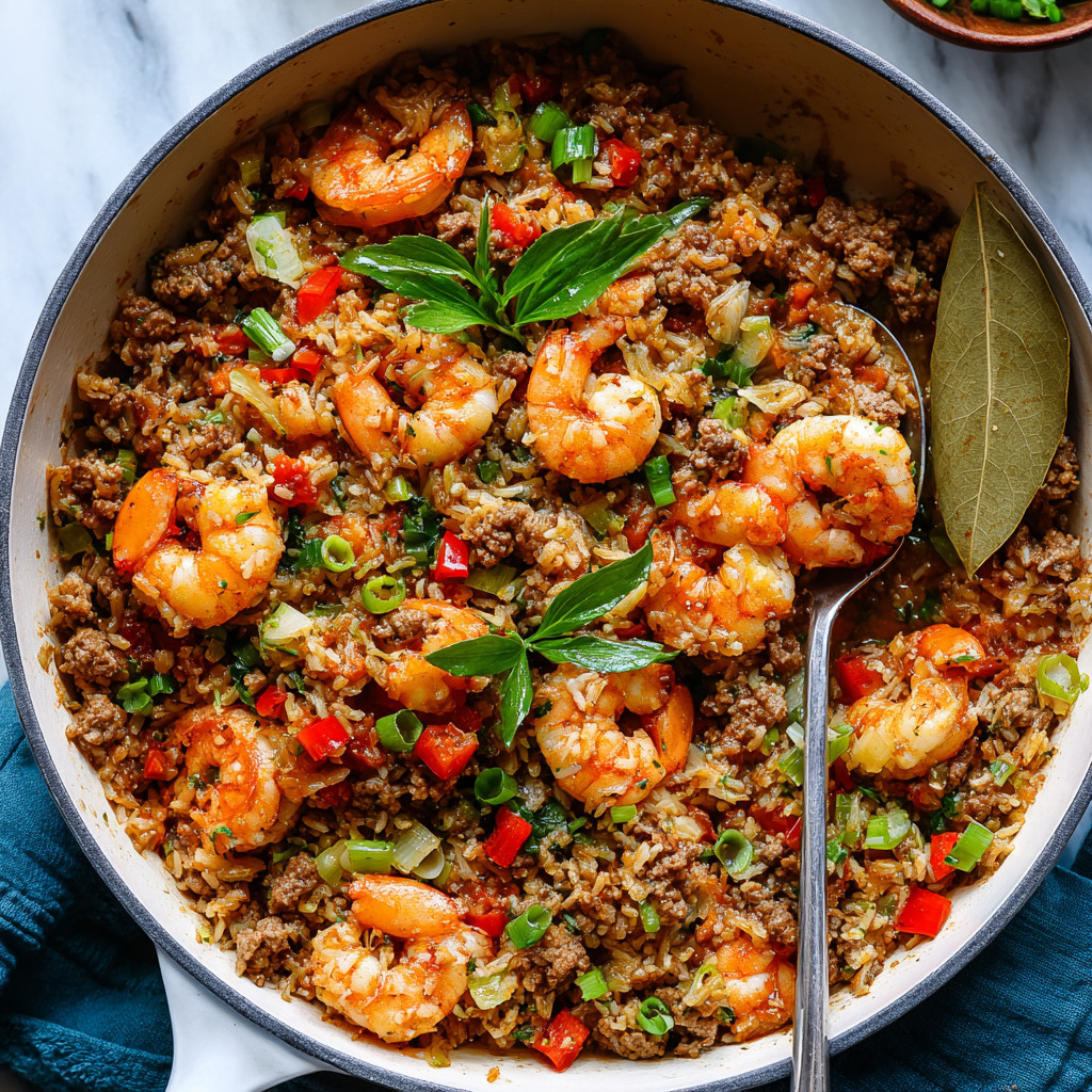 A bowl of shrimp and rice.