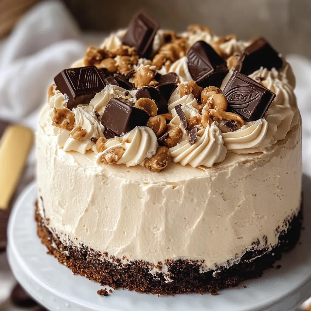A cake with chocolate and walnuts on top.