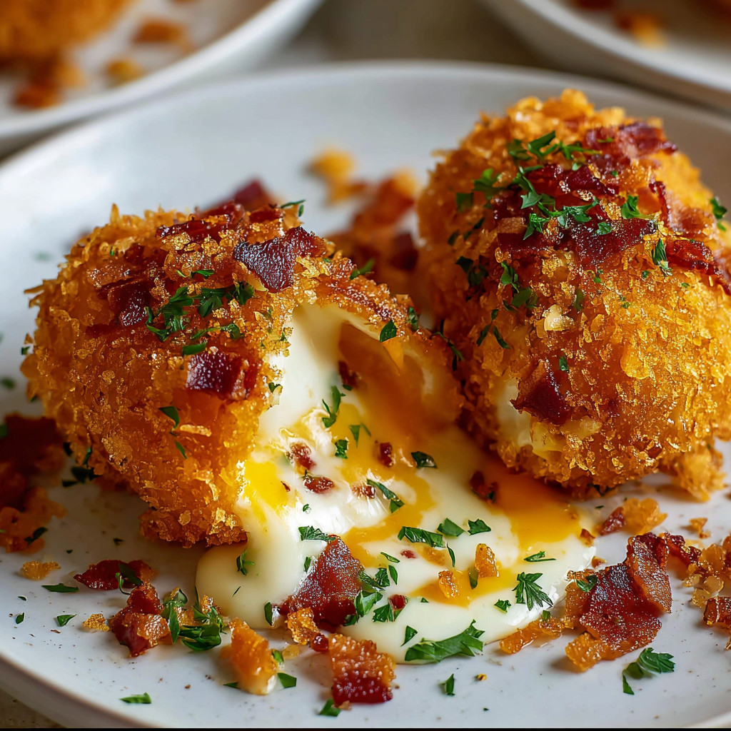 Bacon and egg stuffed muffins on a plate.