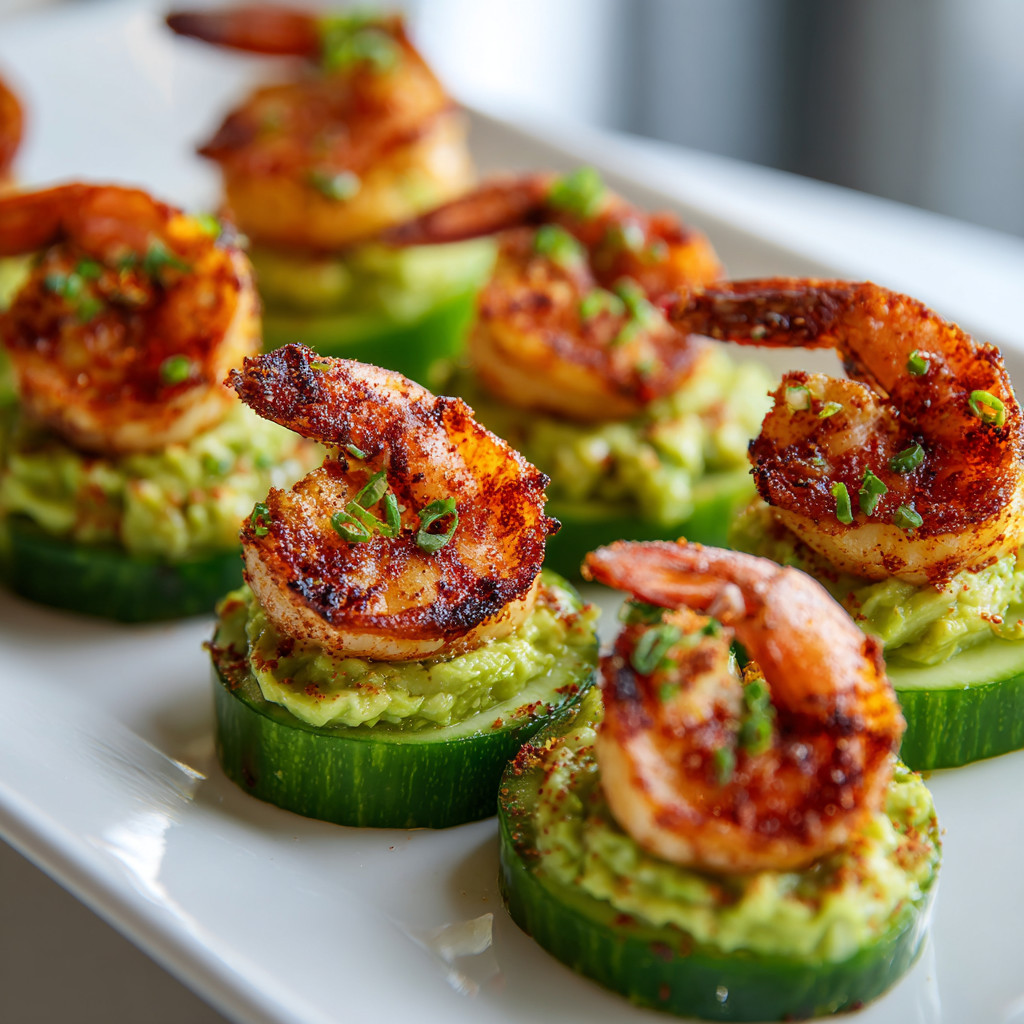Shrimp and avocado appetizers.