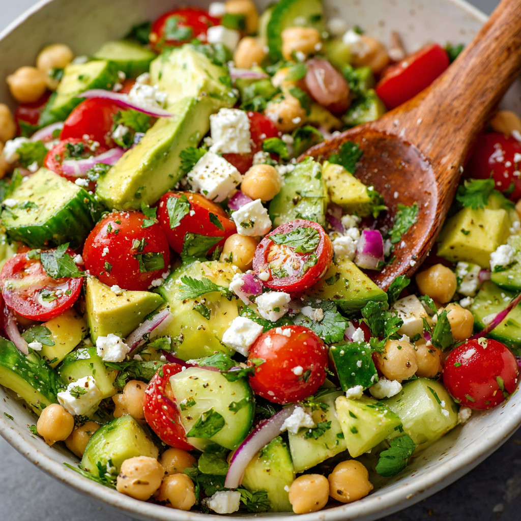 A bowl of vegetables with a wooden spoon.