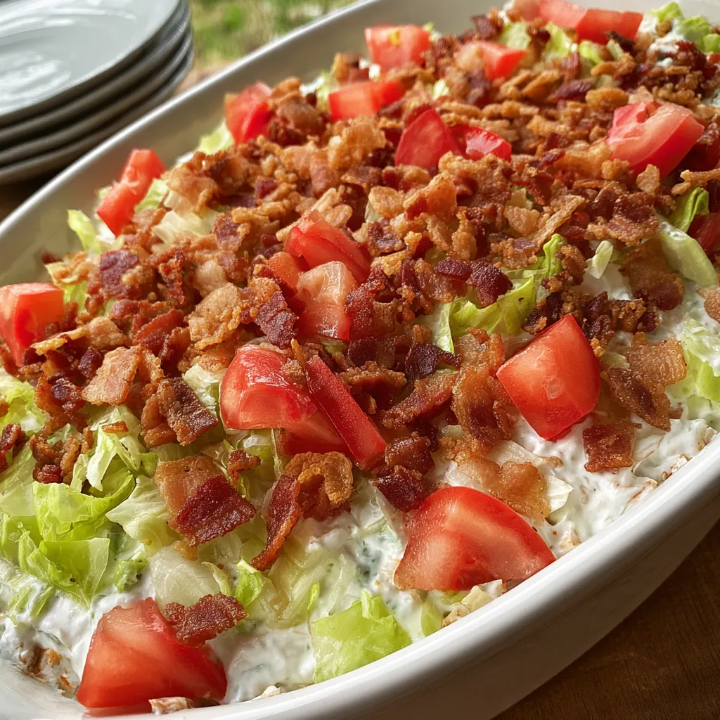 A white bowl filled with bacon, lettuce, and tomato.