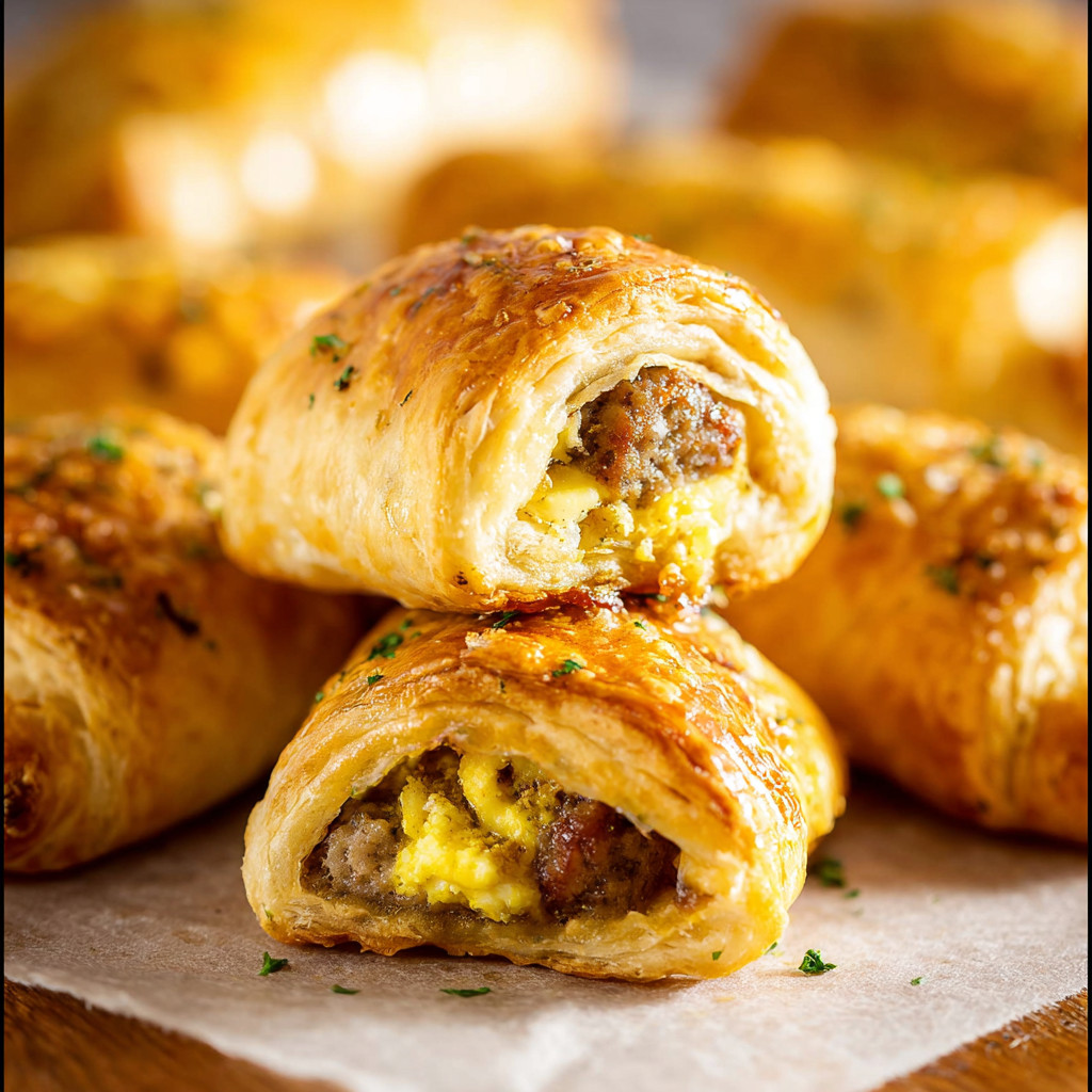 A plate of pastries with meat and egg filling.