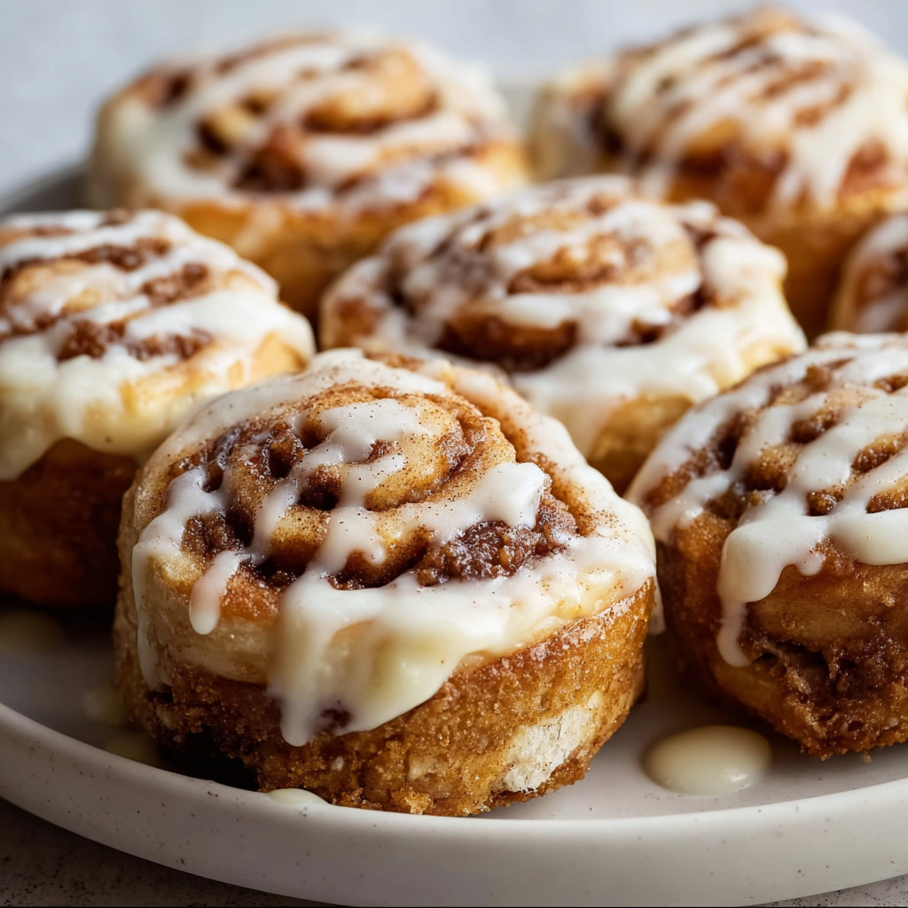 A plate of cinnamon rolls.