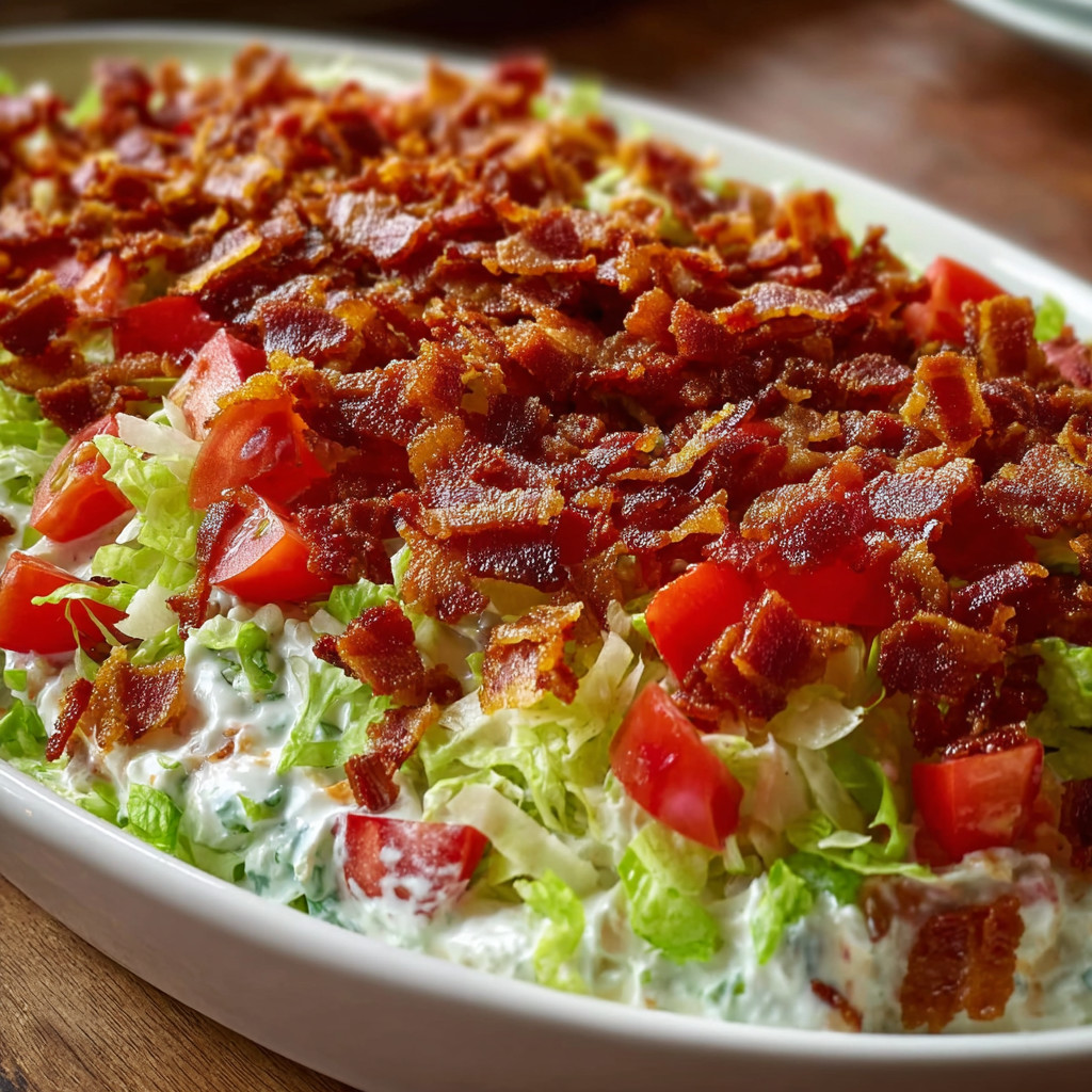 A plate of bacon and lettuce.