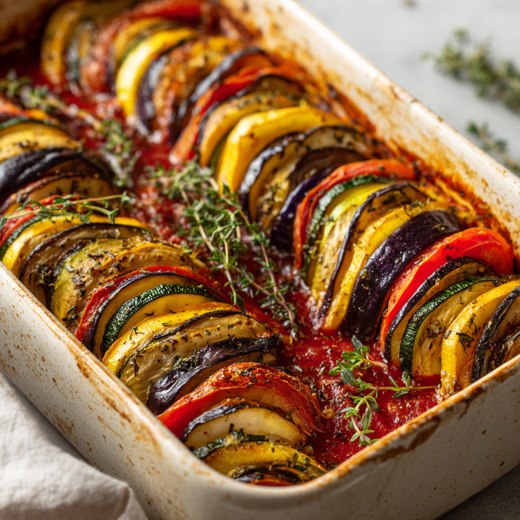 A pan of food with a variety of vegetables.