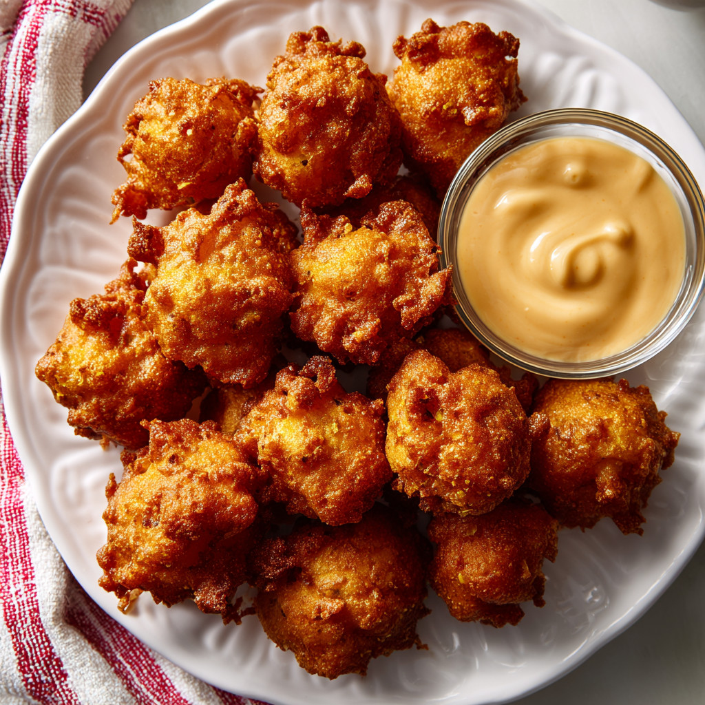 A plate of food with a dipping sauce.