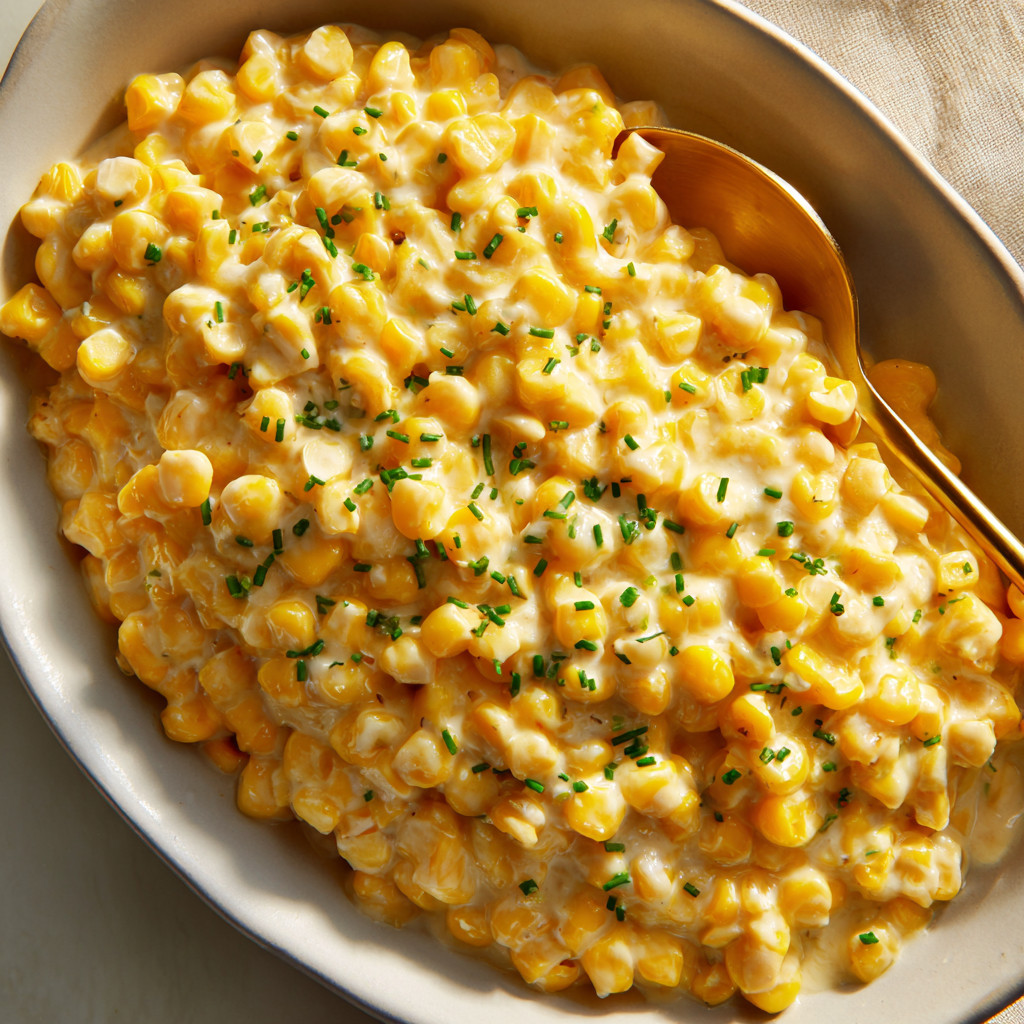 A bowl of corn with green onions.