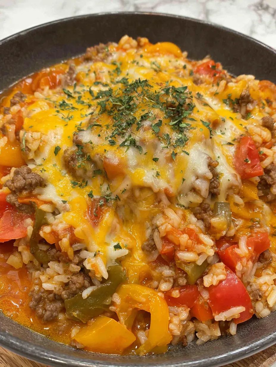 A skillet filled with rice and meat.