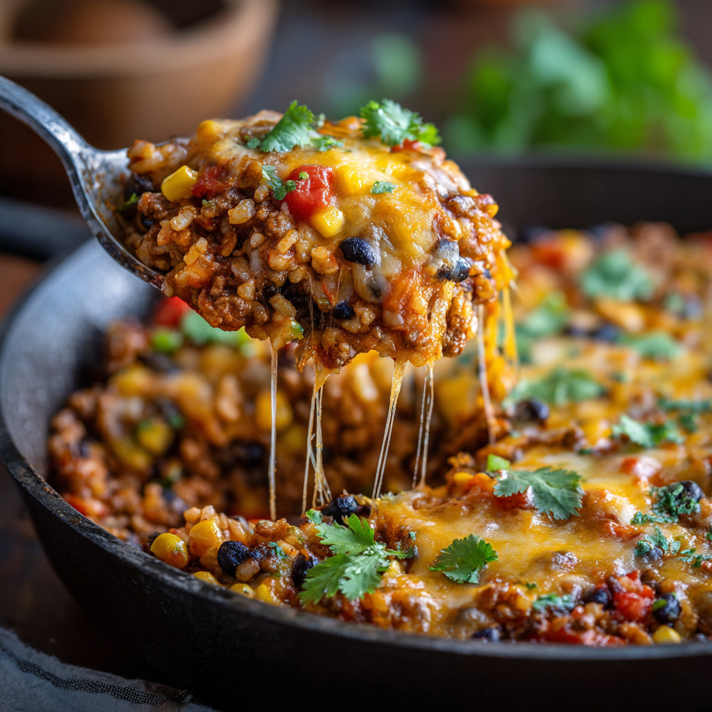 A spoon is in a bowl of food.