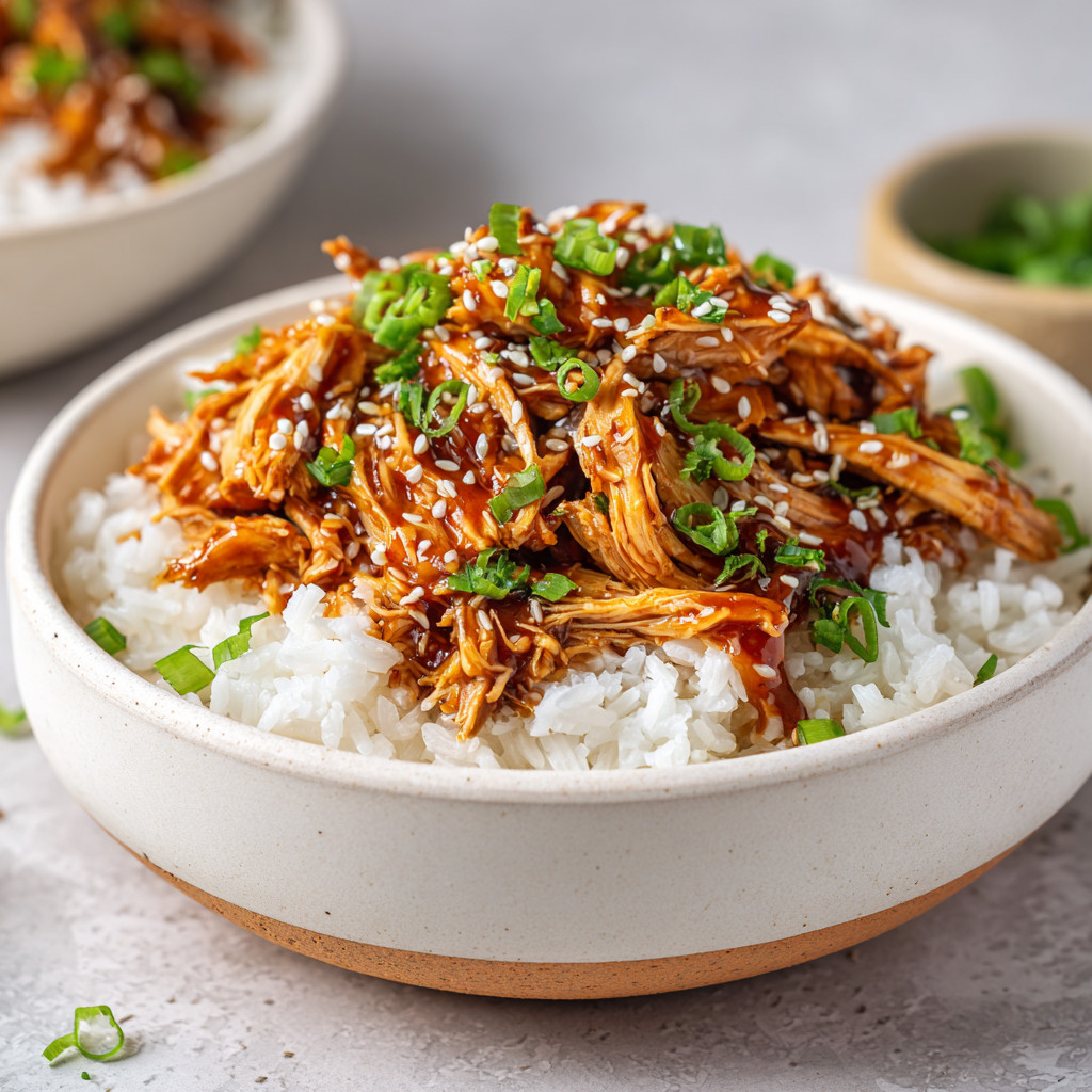 A bowl of rice with meat and vegetables.