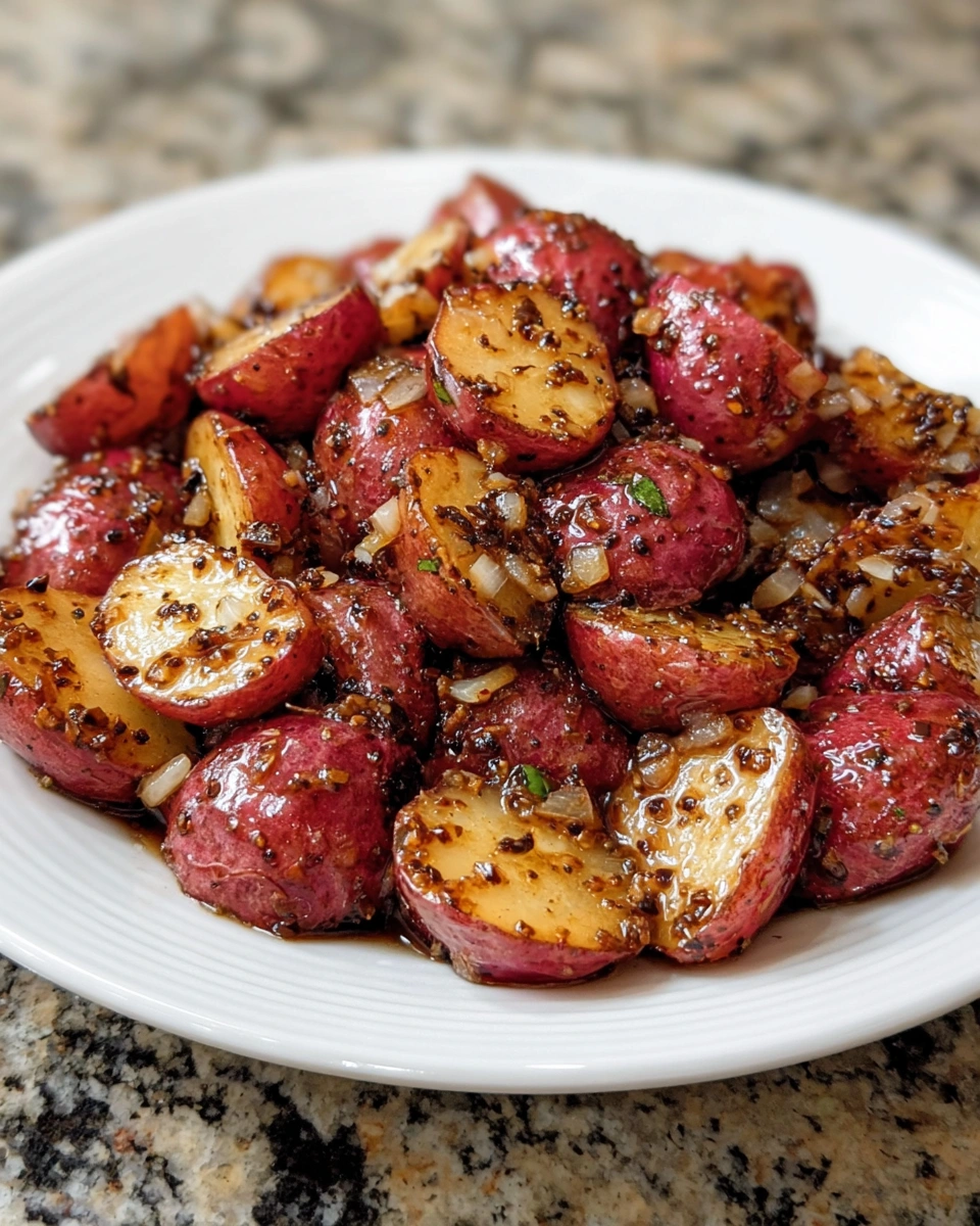 A plate of potatoes with onions and butter.