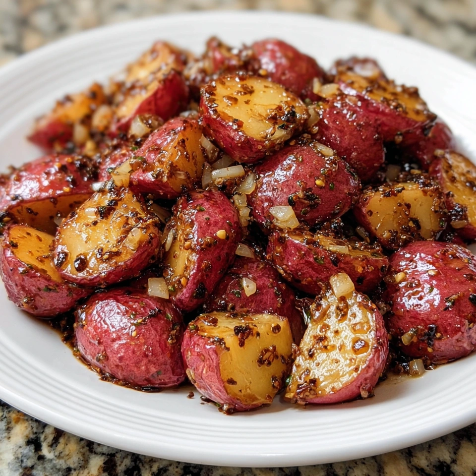 A plate of potatoes with onions and butter.