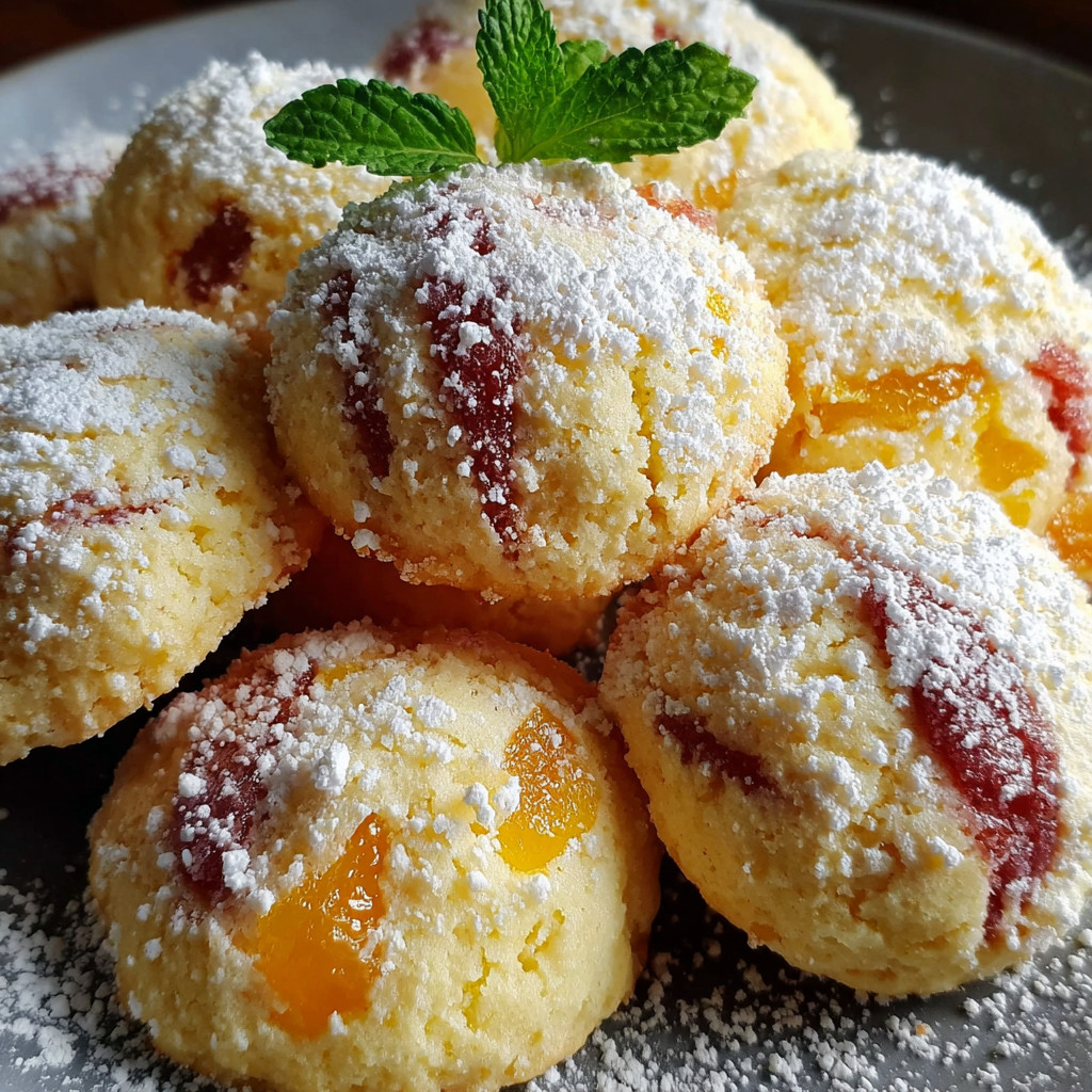 Orange infused sweet ricotta peach cookies.