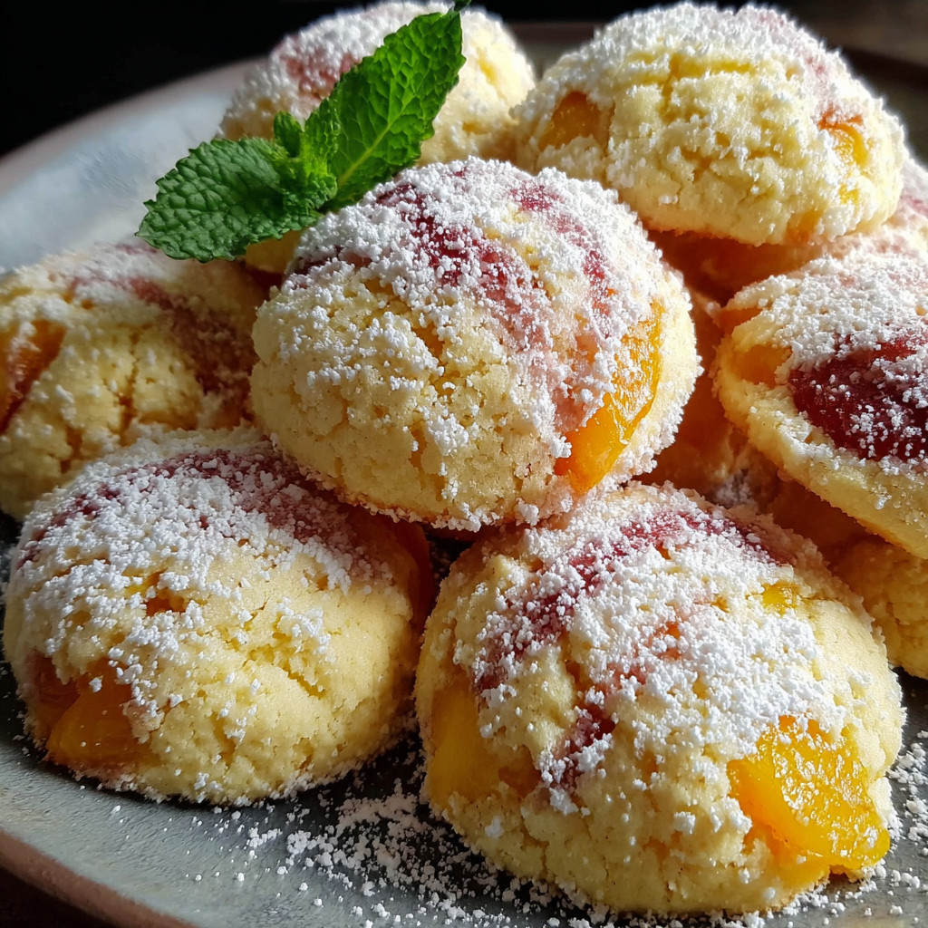 A plate of orange infused sweet ricotta peach cookies.