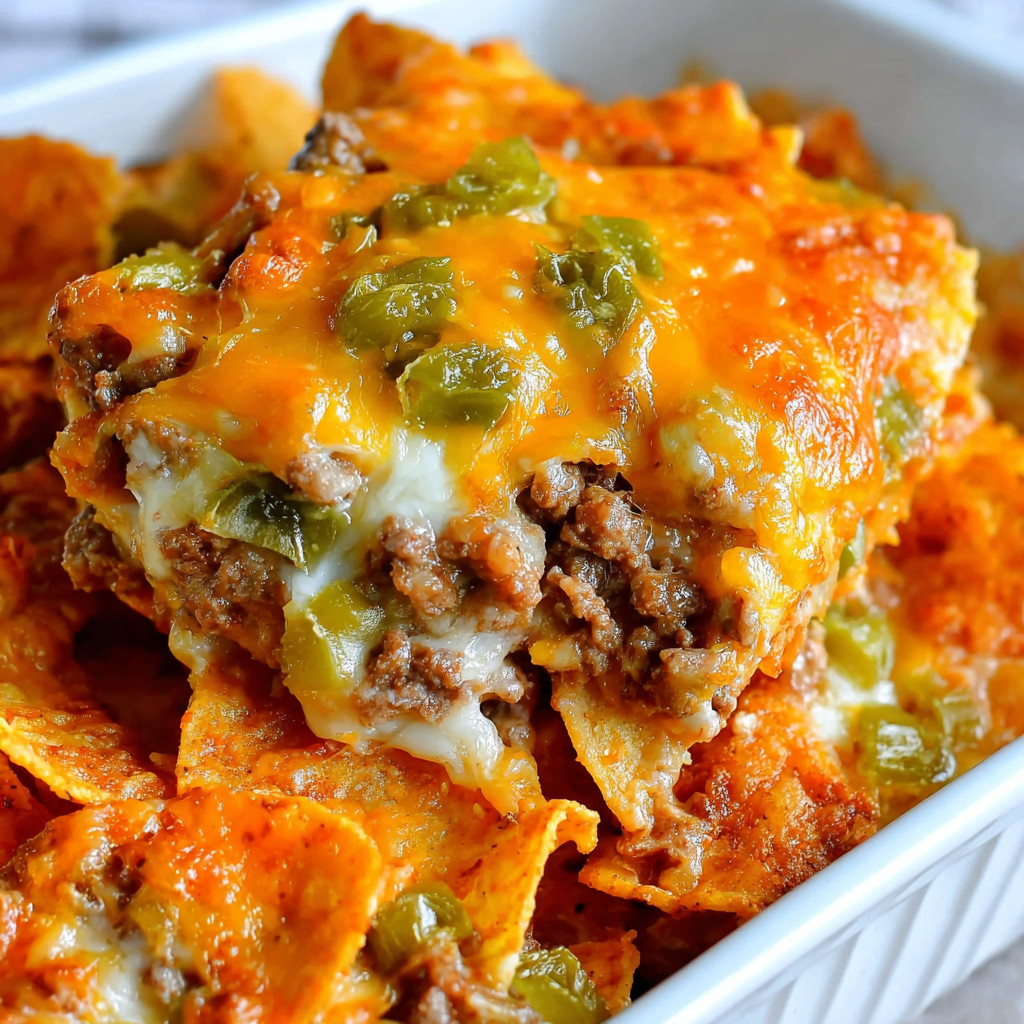 A white bowl filled with a delicious casserole.