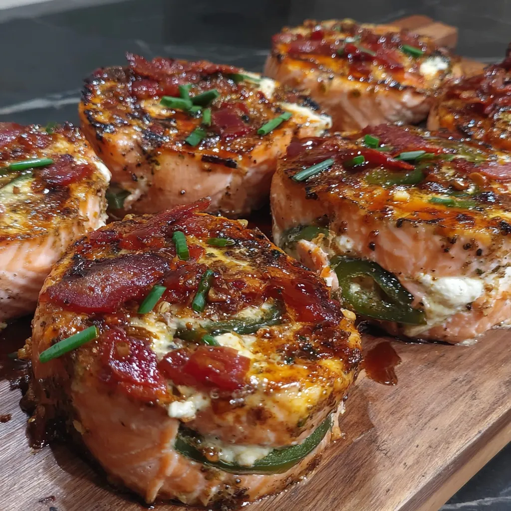 Jalapeno Popper Salmon Pinwheels.