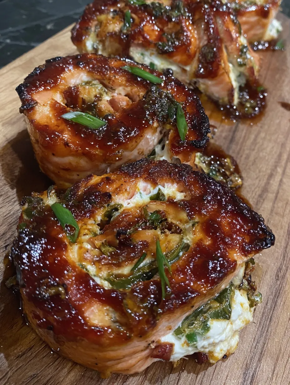 Jalapeno Popper Salmon Pinwheels.