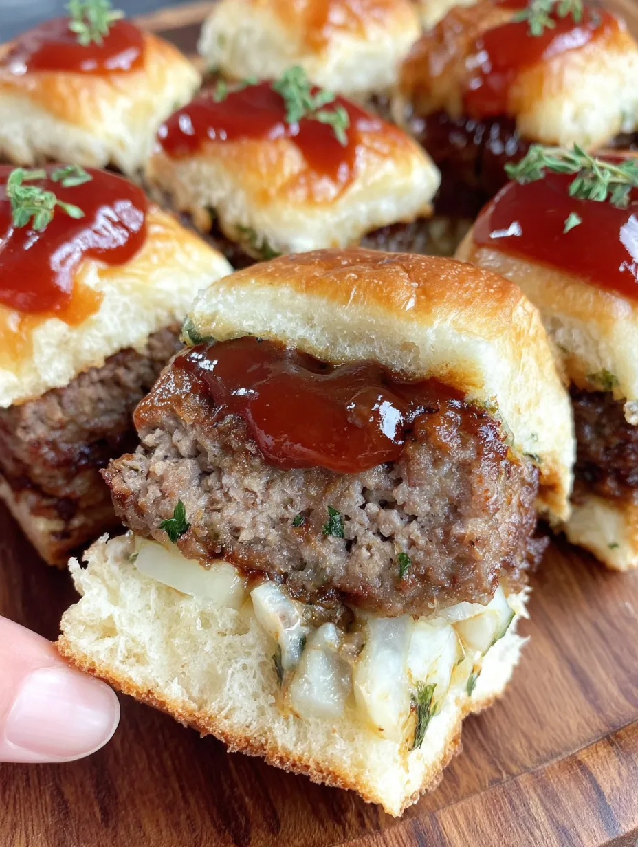 Mini meatloaf sliders on Hawaiian rolls.