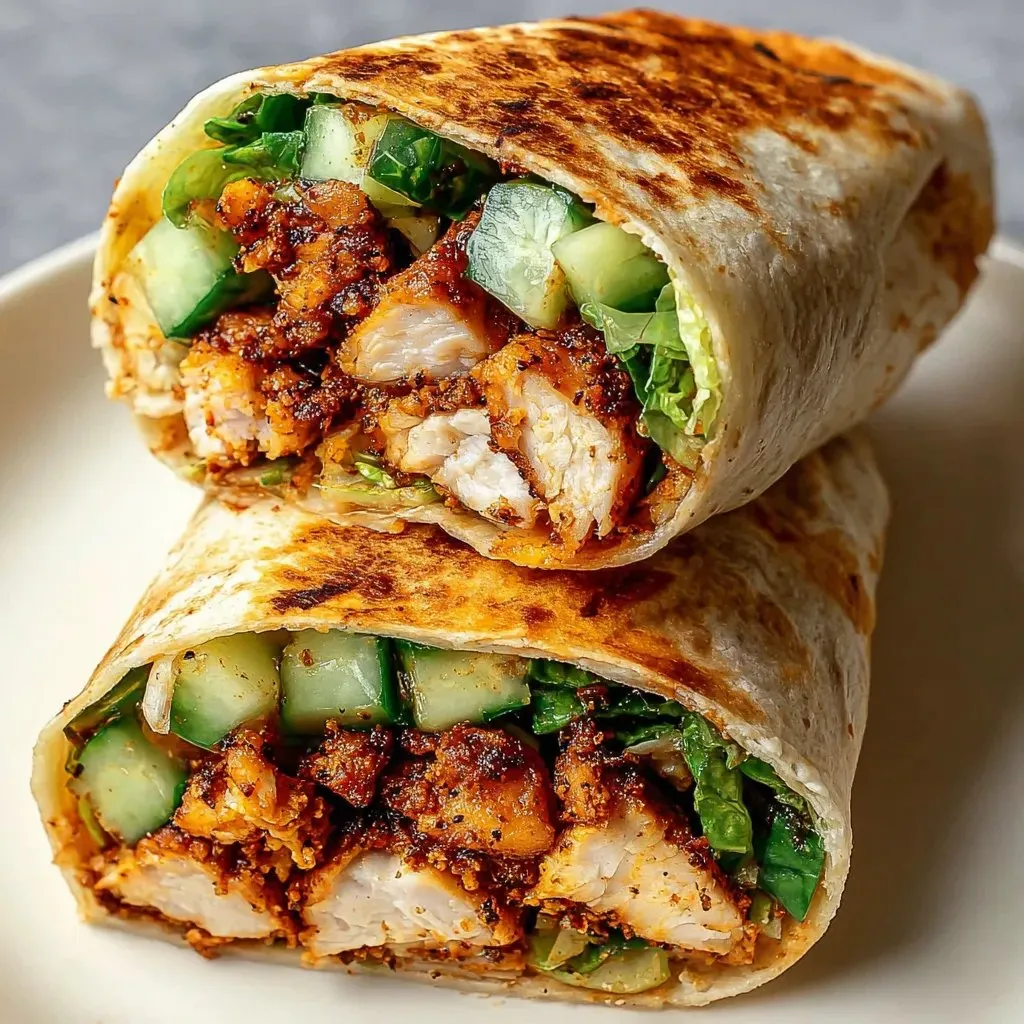 A healthy honey mustard wrap with chicken and vegetables.