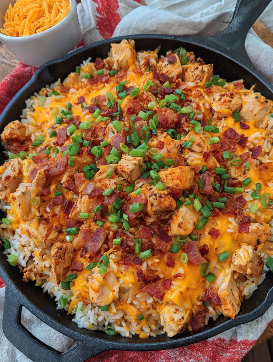 A skillet of chicken and rice.