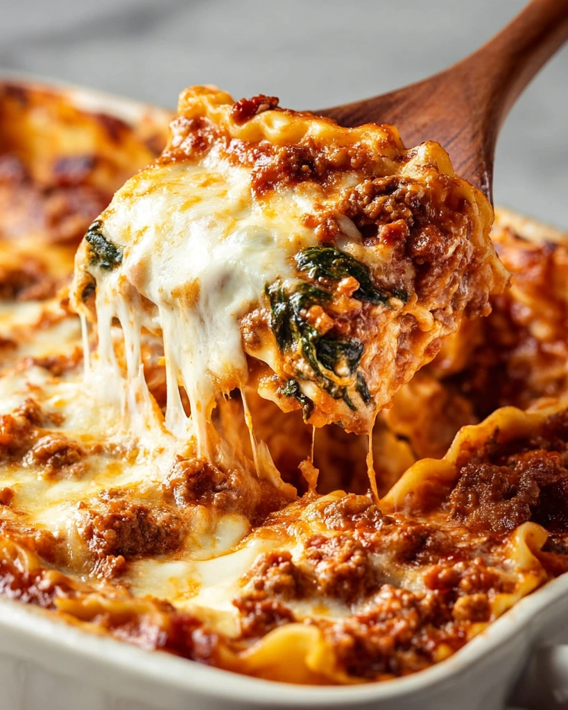 A slice of Million-Dollar Ravioli Casserole.