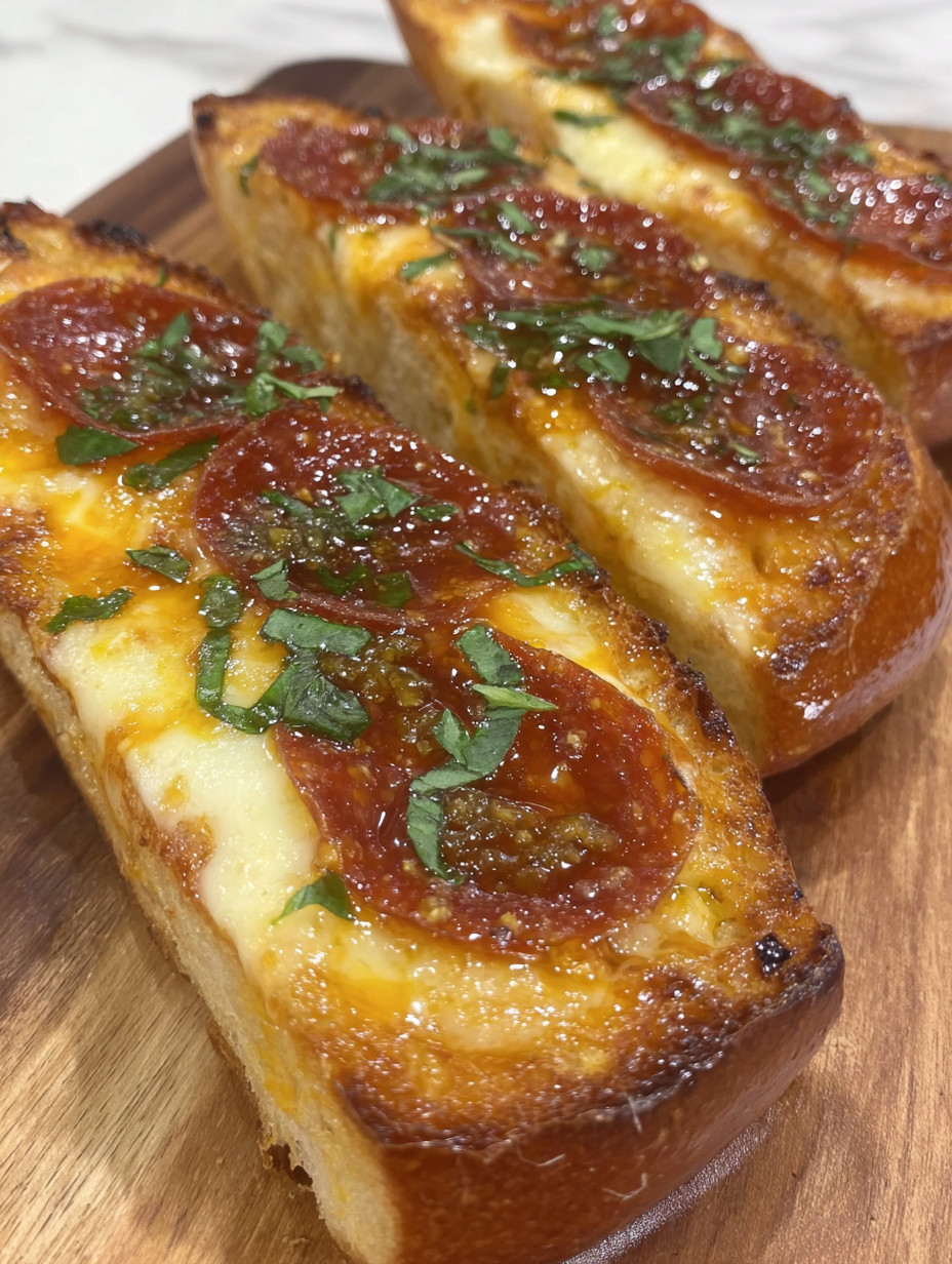 A slice of cheesy pizza bread.