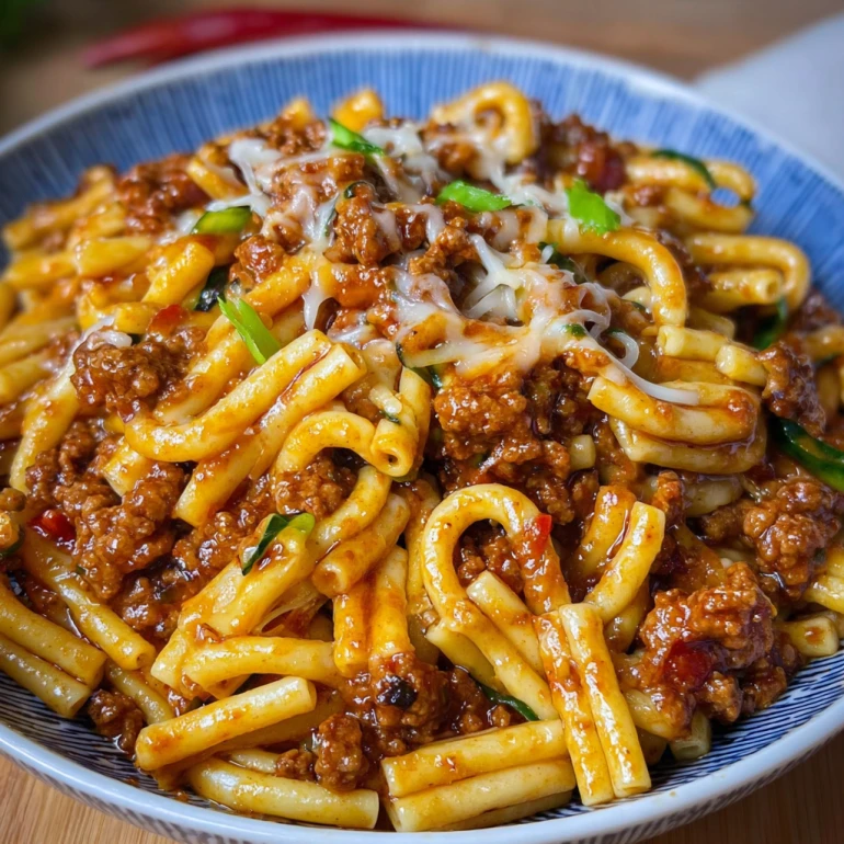 A bowl of spicy Asian beef noodles.