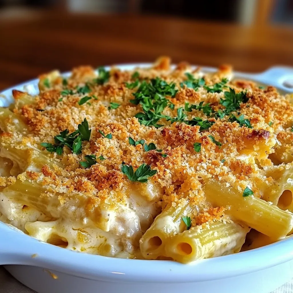 A bowl of pasta with cheese and herbs.