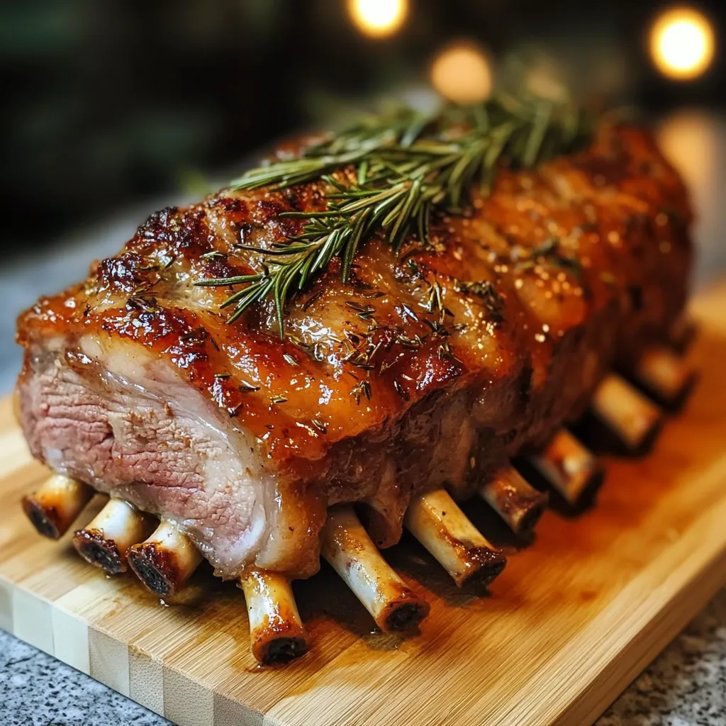A roast with rosemary and garlic.