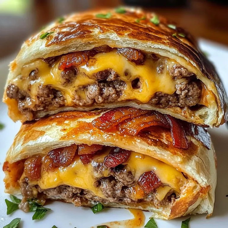 Two Maple Bacon Cheeseburger Bombs.