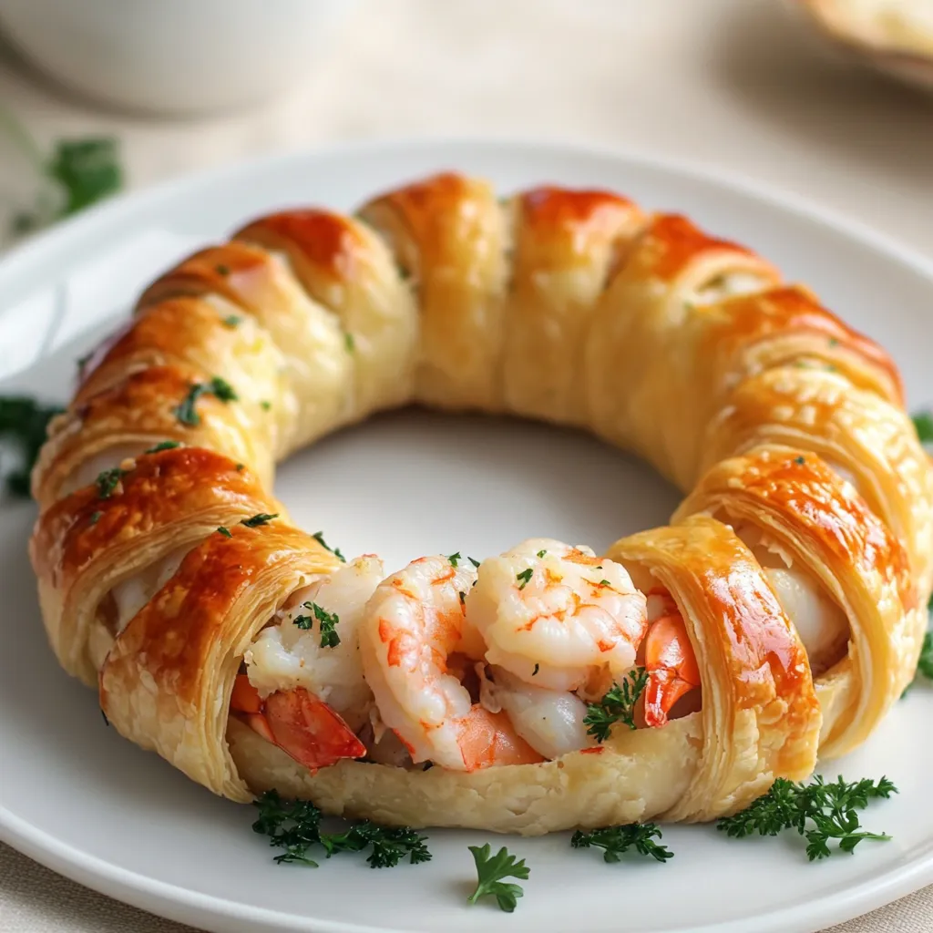 A pastry with shrimp inside.