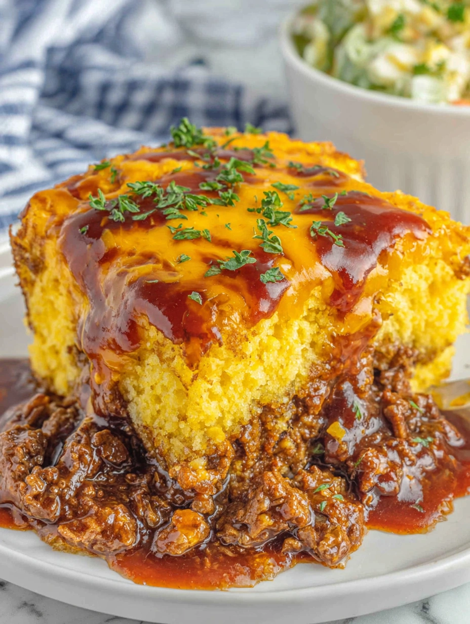 A delicious BBQ beef cornbread casserole.