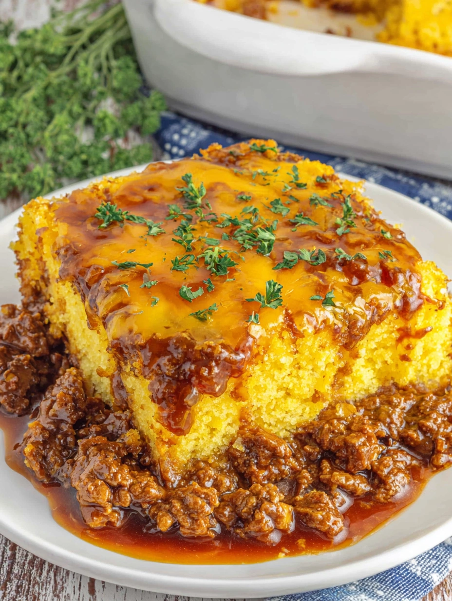 A delicious BBQ Beef Cornbread Casserole.