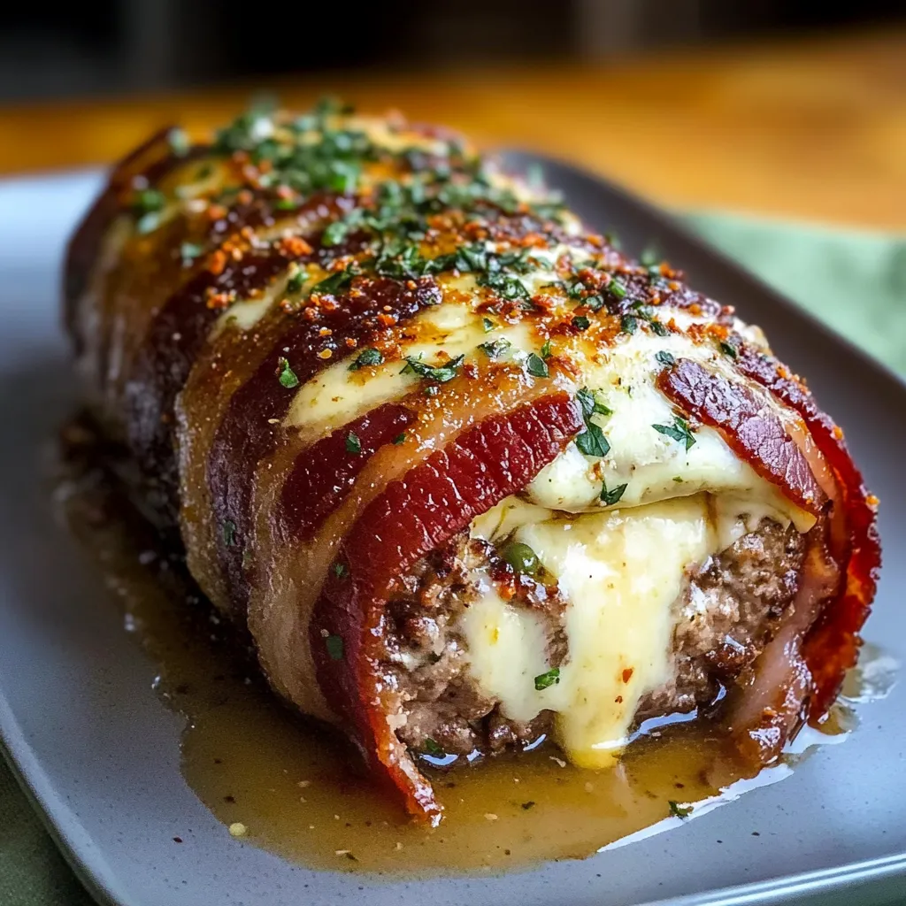 A plate with a meat roll.