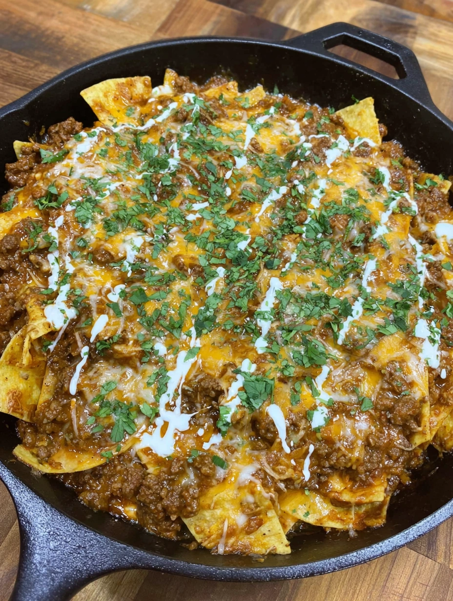 A delicious cheesy beef enchilada skillet.
