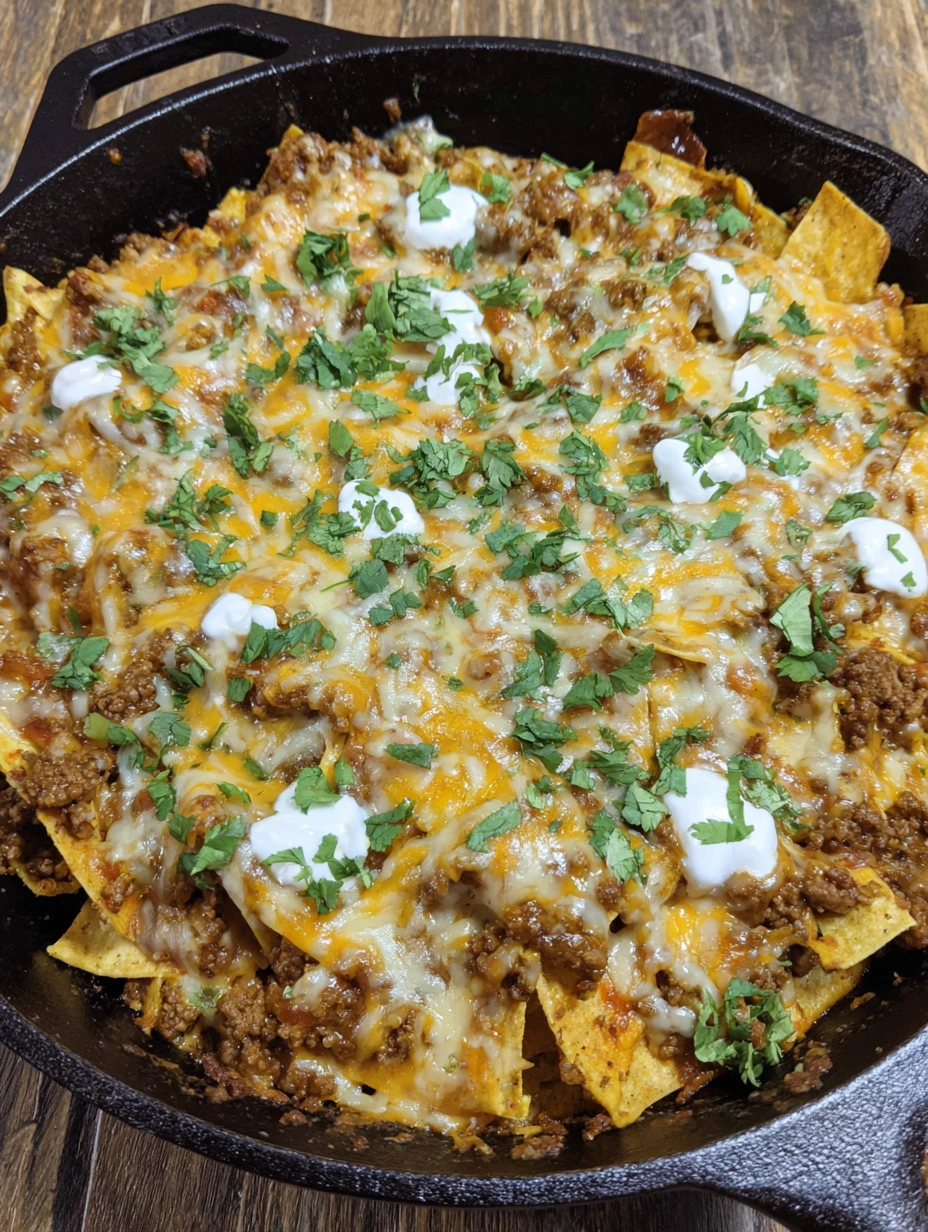A delicious cheesy beef enchilada skillet.