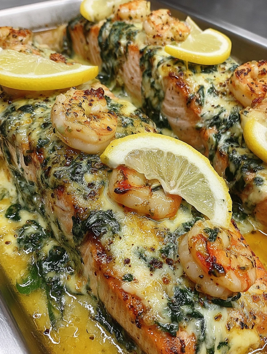 A dish of honey glazed stuffed salmon.