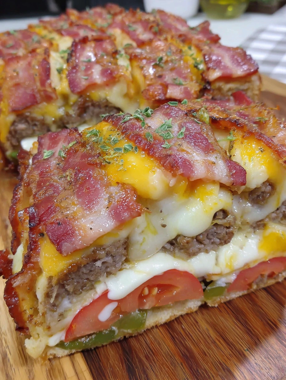 A cheese stick bacon cheeseburger.