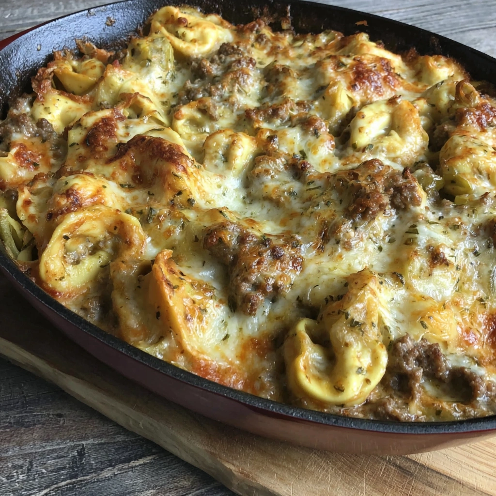 A delicious creamy tortellini bake.
