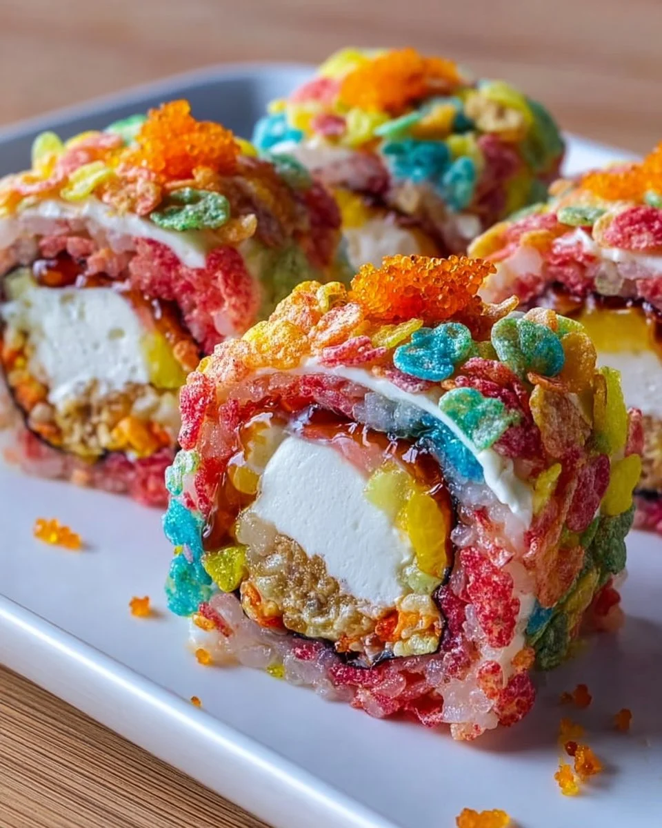 Easy Fruity Pebbles Sushi