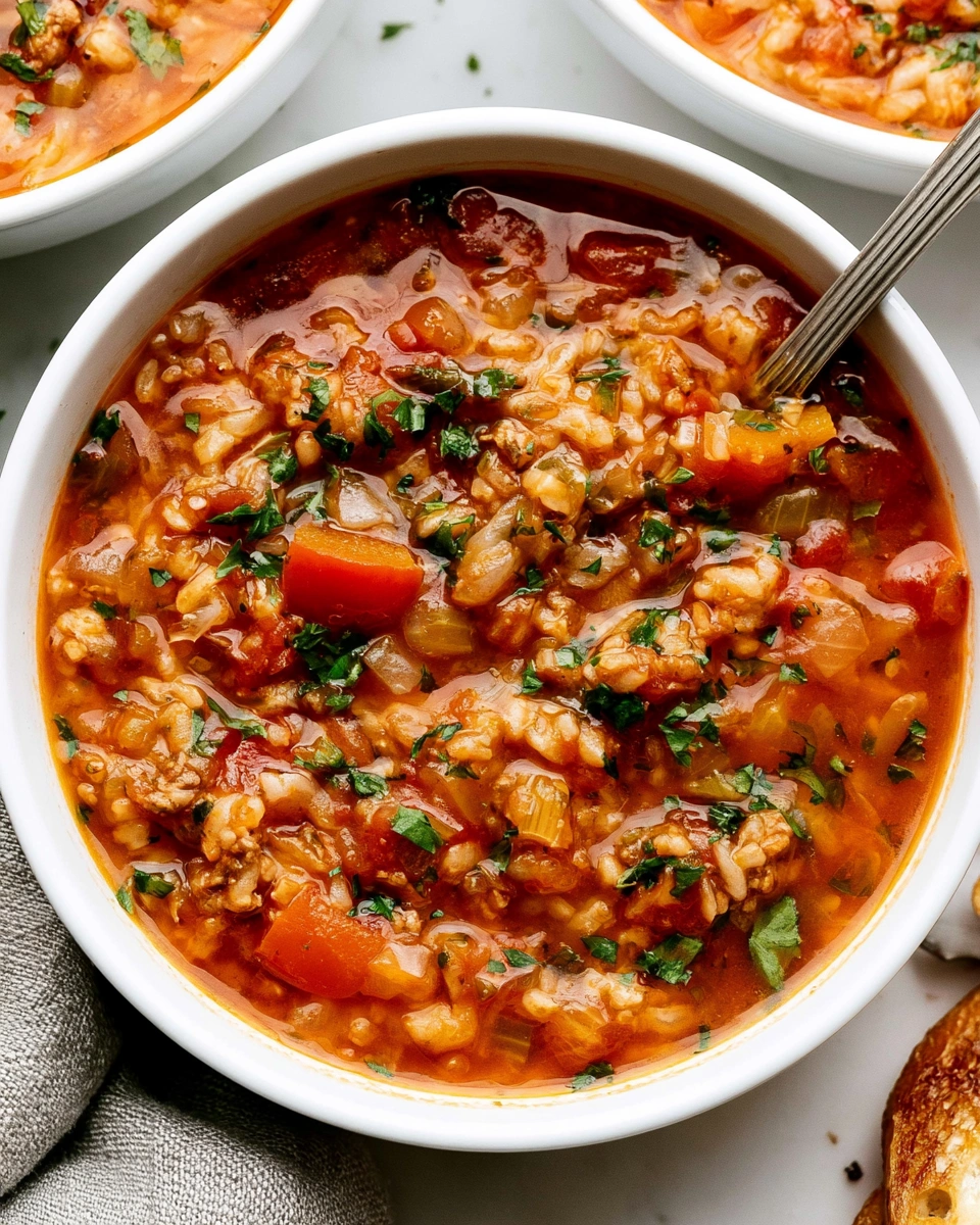 A bowl of soup with vegetables and meat.