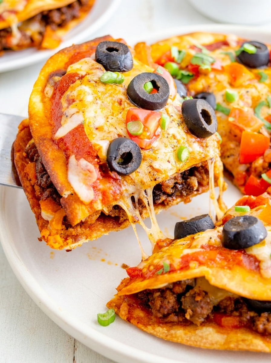 A slice of a pizza with black olives and tomatoes.