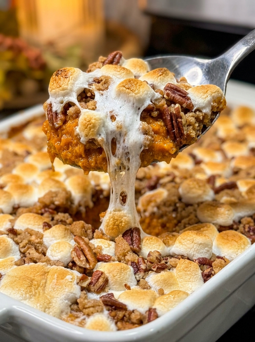 Marshmallow sweet potato casserole.