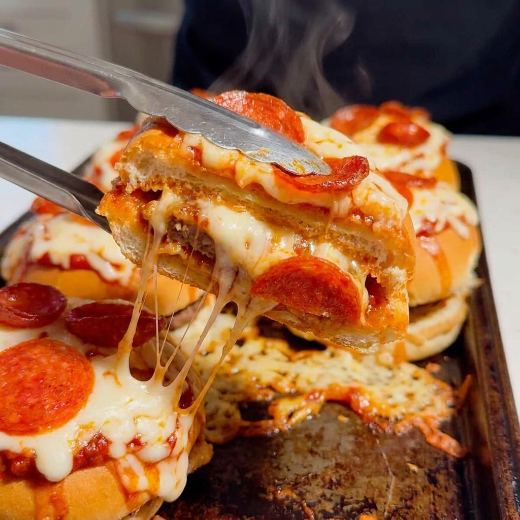 A slice of pizza is being cut with a knife.