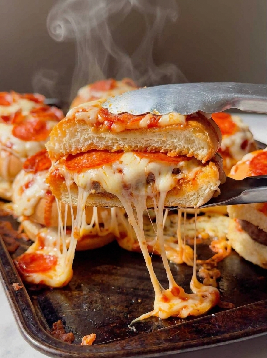 A slice of pizza with cheese and pepperoni on a bun.