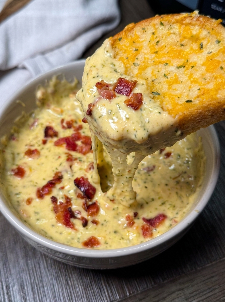 A bowl of soup with a spoon in it.