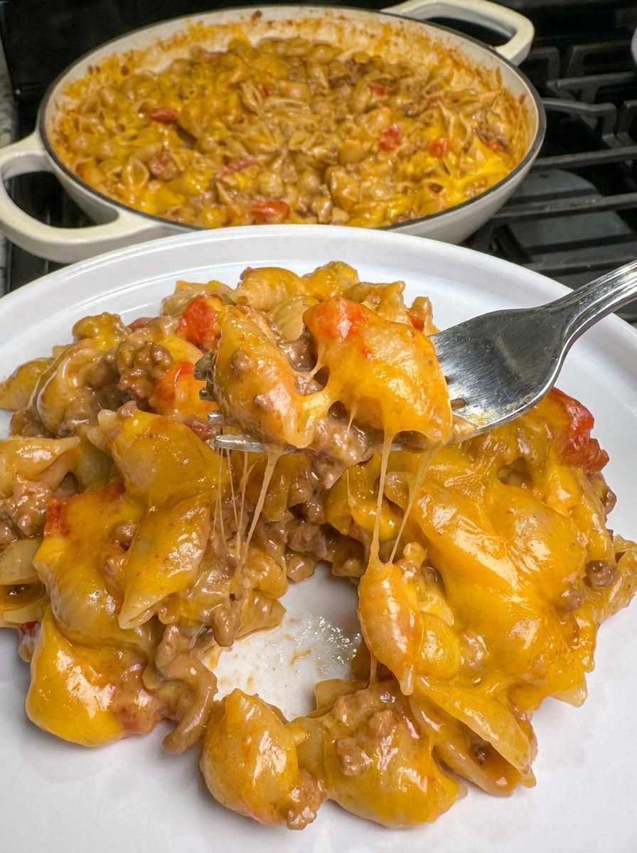 A plate of food with a fork in it.
