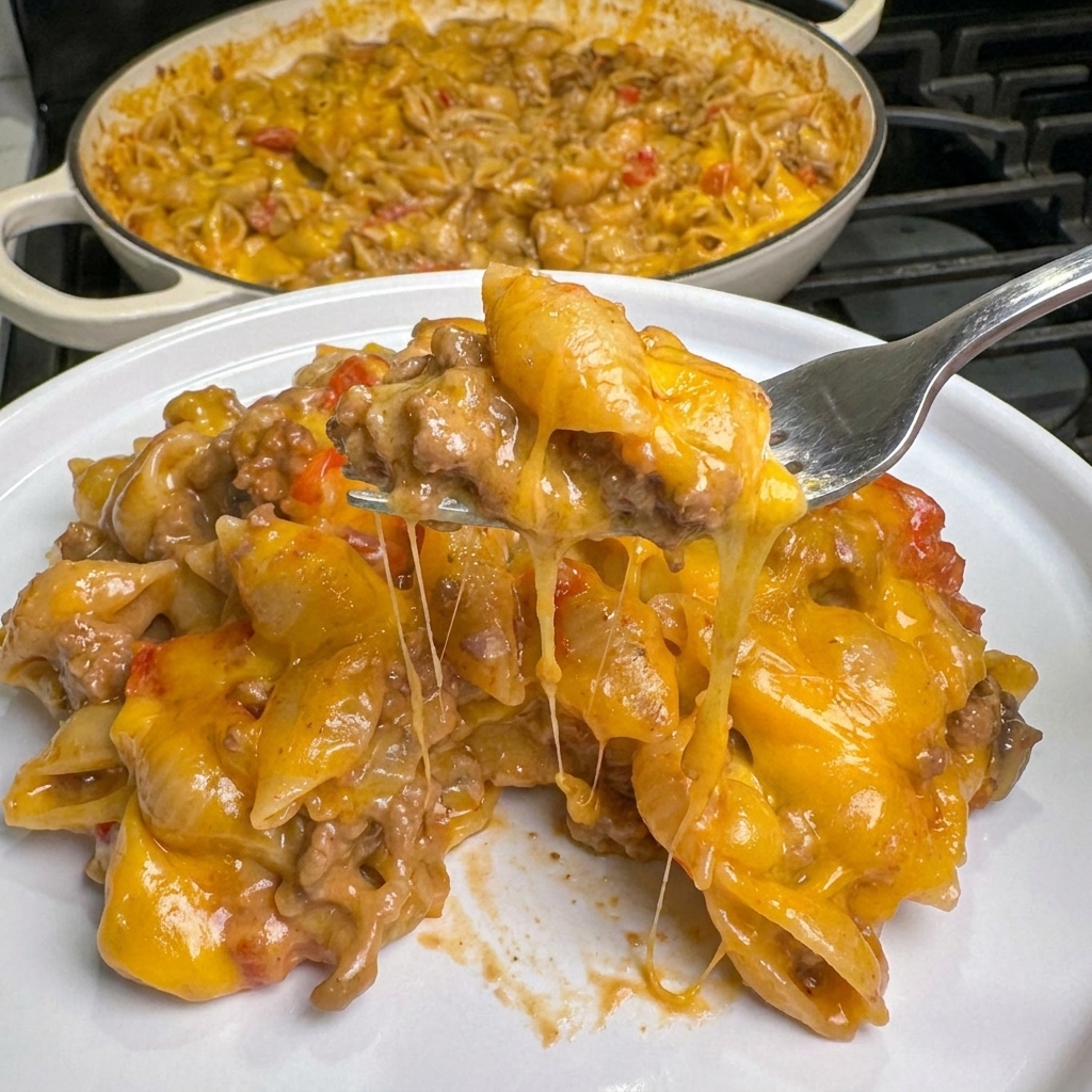 A plate of food with a fork in it.